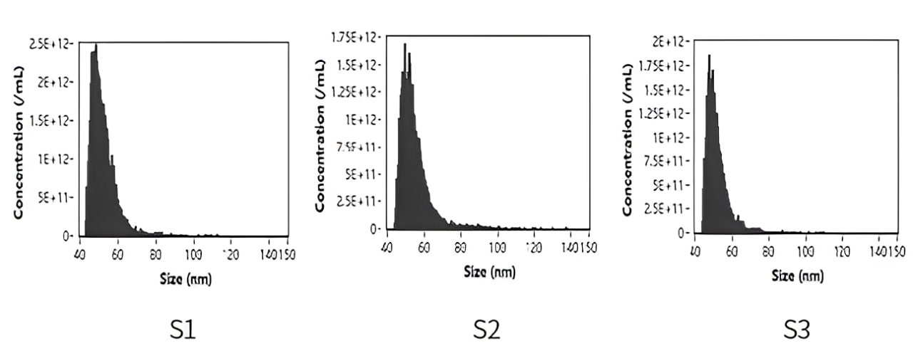 基于NanoFCM数据,样品粒径分布均一 基于NanoFCM数据,样品粒径分布均一
