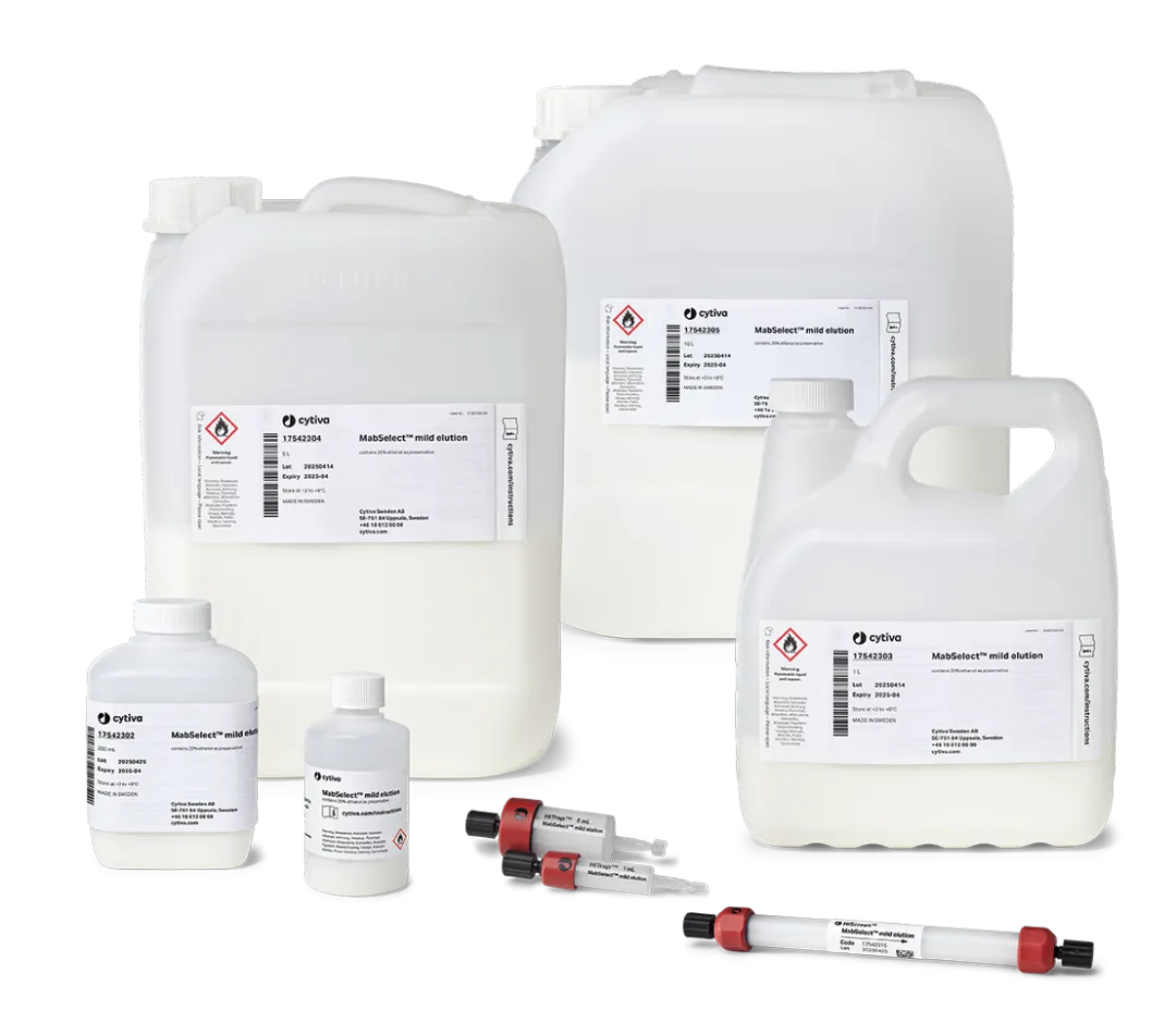 图1：MabSelect mild elution填料，提供多种规格